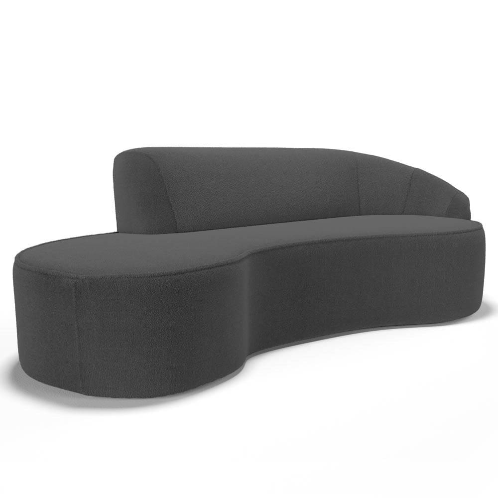 Sofá Living 3 Lugares 230cm Braço Direito Mozart D06 Bouclê Chumbo - Mpozenato
