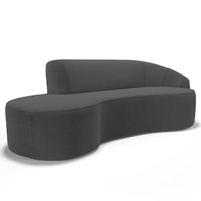 Sofá Living 3 Lugares 210cm Braço Direito Mozart D06 Bouclê Chumbo - Mpozenato