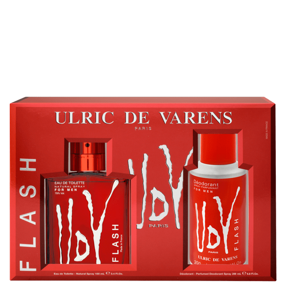 Ulric de Varens Kit UDV Flash Masculino - Eau de Toilette 100ml + Desodorante 200ml