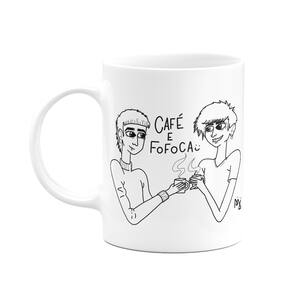 Caneca Divertida Amigas - Café e fofoca - 325ml