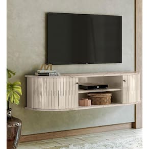 Rack Suspenso Modena 136m Para Tvs de até 60 Polegadas Calacata Off White Madetec