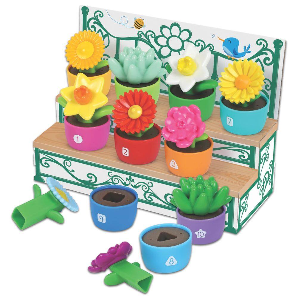 Recursos de aprendizagem de brinquedos para crianças Shape & Color Garden com mais de 18 meses