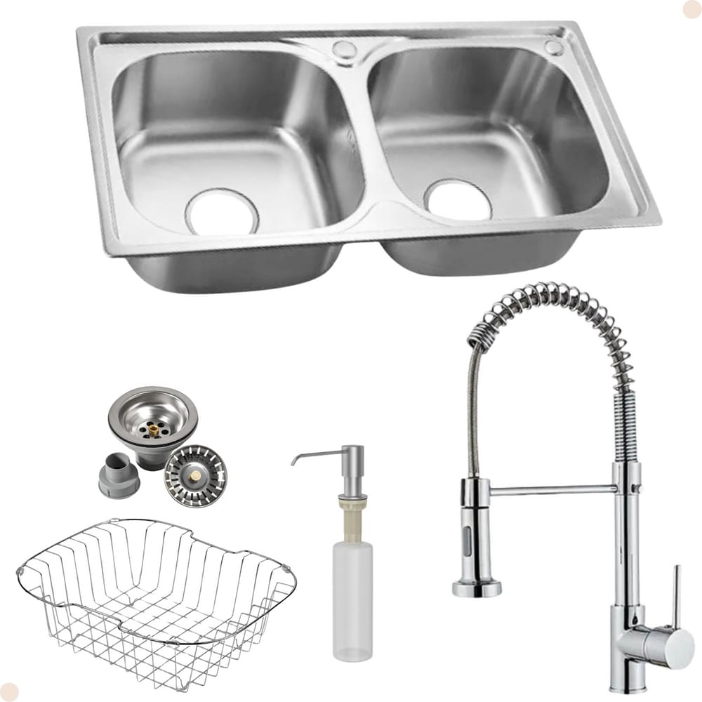 Kit Cuba Dupla + Acessórios Com Torneira Gourmet Misturador Monocomando Cromada