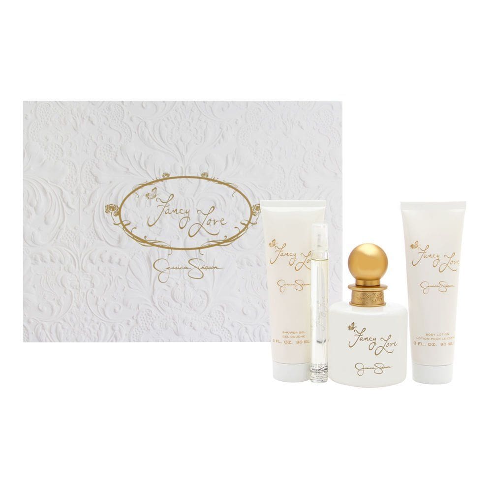 Perfume Jessica Simpson Fancy Love, conjunto de presente de 4 peças para mulheres