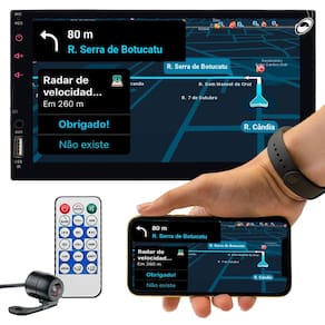 Multimídia MP5 2 Din 7" Ligth Android Auto e CarPlay Via Cabo E-Tech