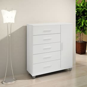 Cômoda Sapateira Gaveteiro Multiuso 1 Porta 5 Gavetas