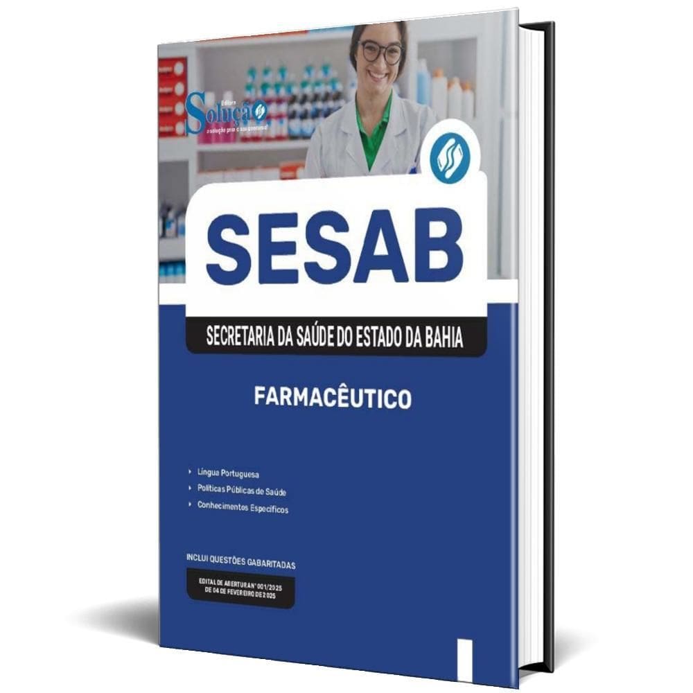 Apostila Sesab Temporários 2025 - Farmacêutico