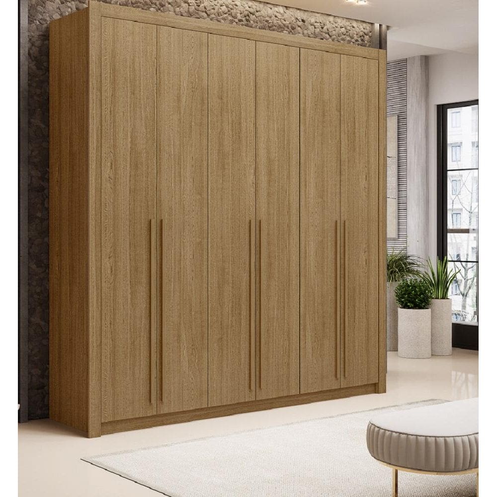 Guarda Roupas Casal Dubai 6 Portas 3 Gavetas Nature Vila Rica