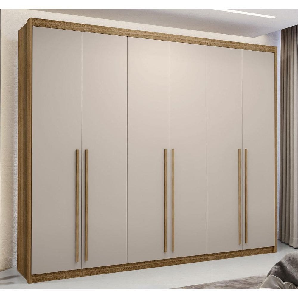 Guarda Roupas Casal Dubai Majestic 2.75mt Nature Fen-di Vila Rica