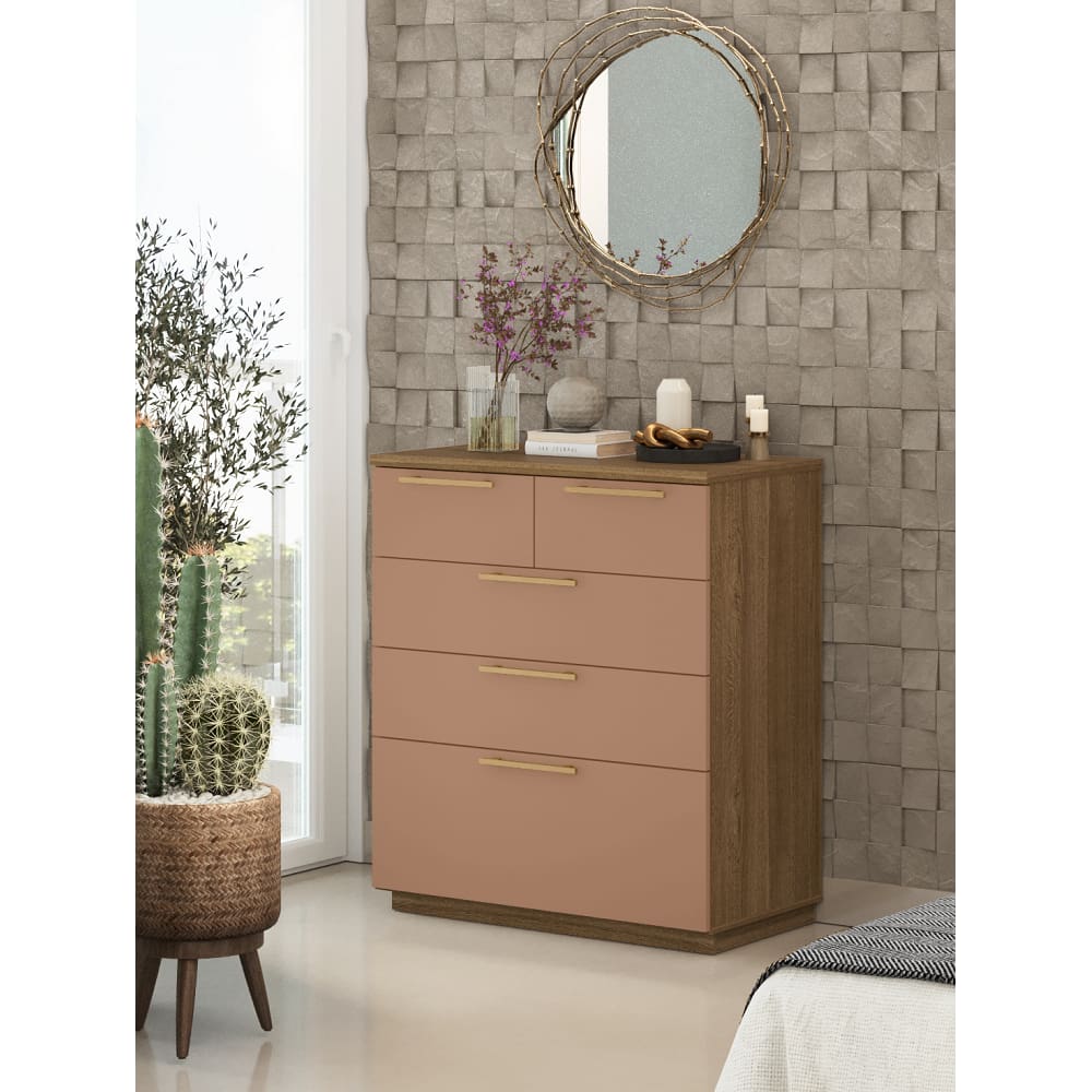 Cômoda Dubai 4 Gavetas e 1 Gavetão Nature Camarim Vila Rica