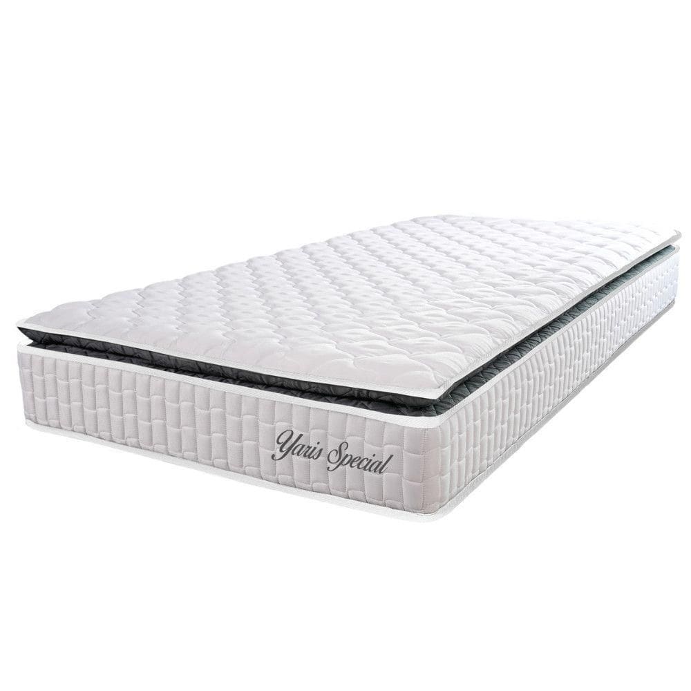 Cama Box Baú Solteiro Hellen Colchão Yaris Pillow Top Cinza