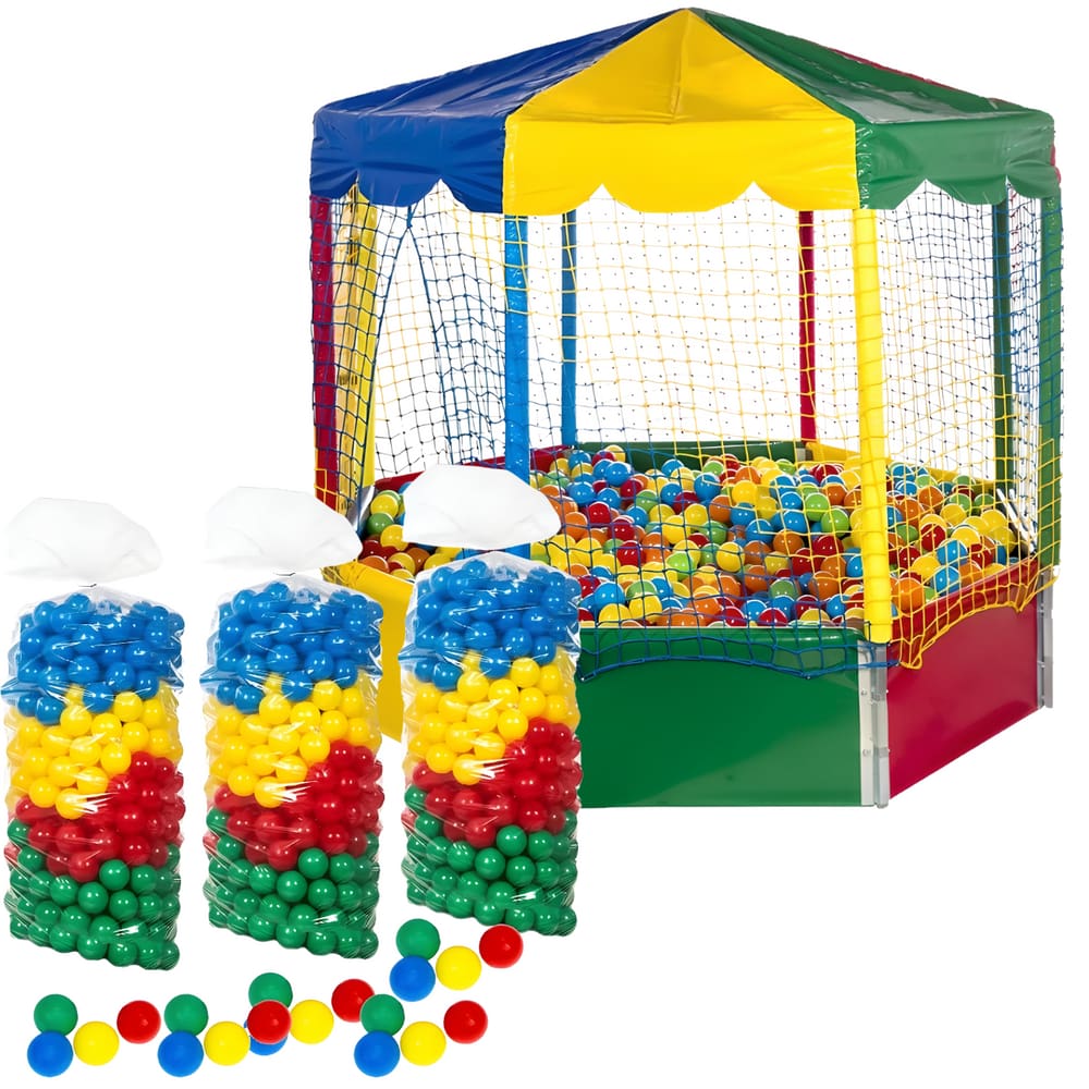 Kit Playground Piscina de Bolinhas Oitavada Picadeiro 2,00m Premium com 1500 Bolinhas Coloridas