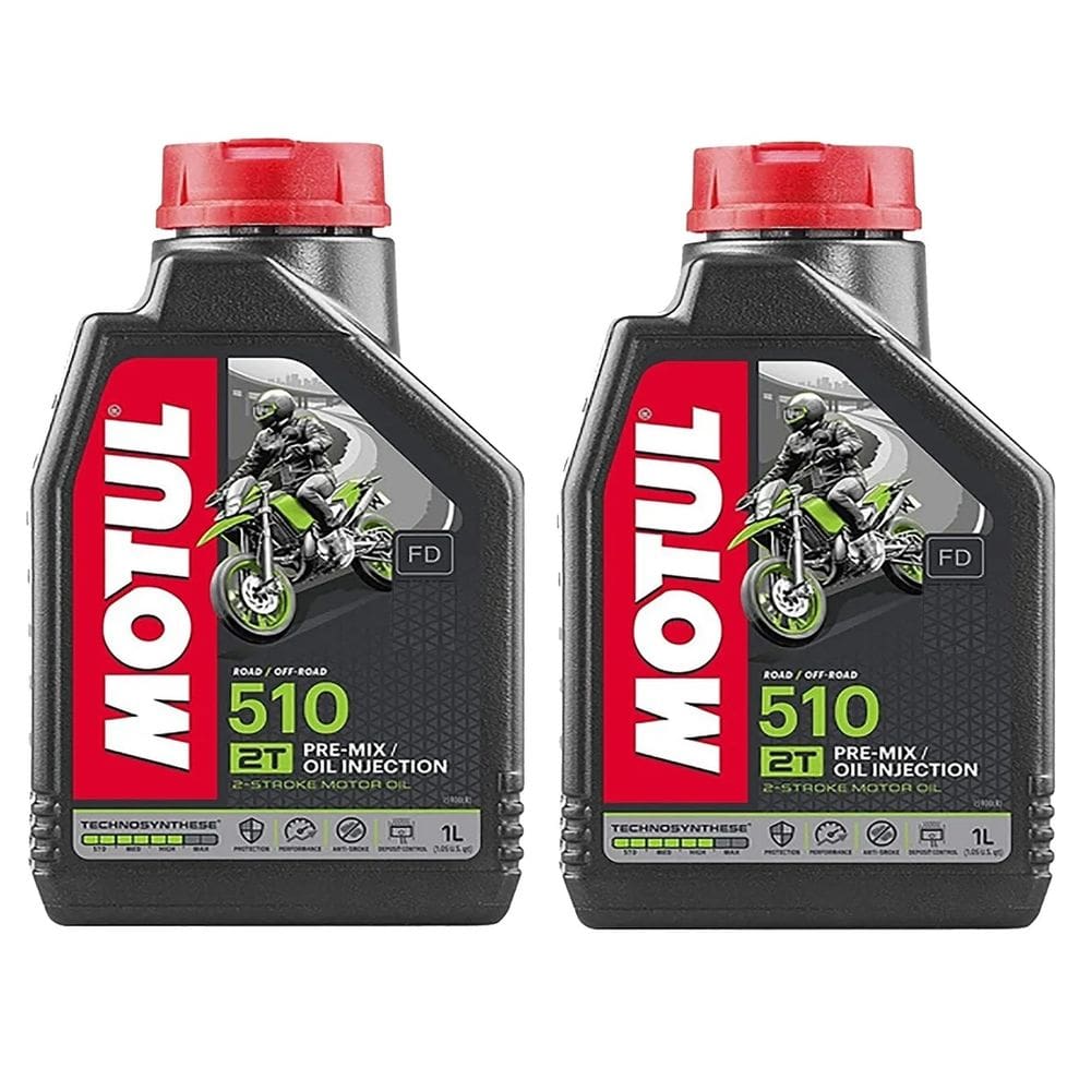 kit com 2 Óleo Para Motor 2 Tempos Motul Semissintético 510 2t 1l Trilha On Off Road enduro