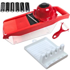 Kit Mandoline Fatiador Cortador De Legumes 6 Em 1 Ralador + Descanso de Talher e Panela