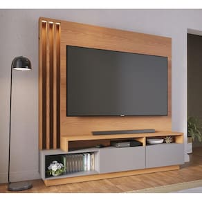 Home Theater Humaitá com Led Para Tv de até 65` Polegadas - Freijó Cinza Colibri