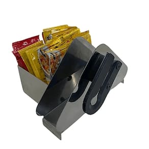 Porta-Guardanapos de Mesa em Aço Inox com Porta Sachês e Cortador de Sachês