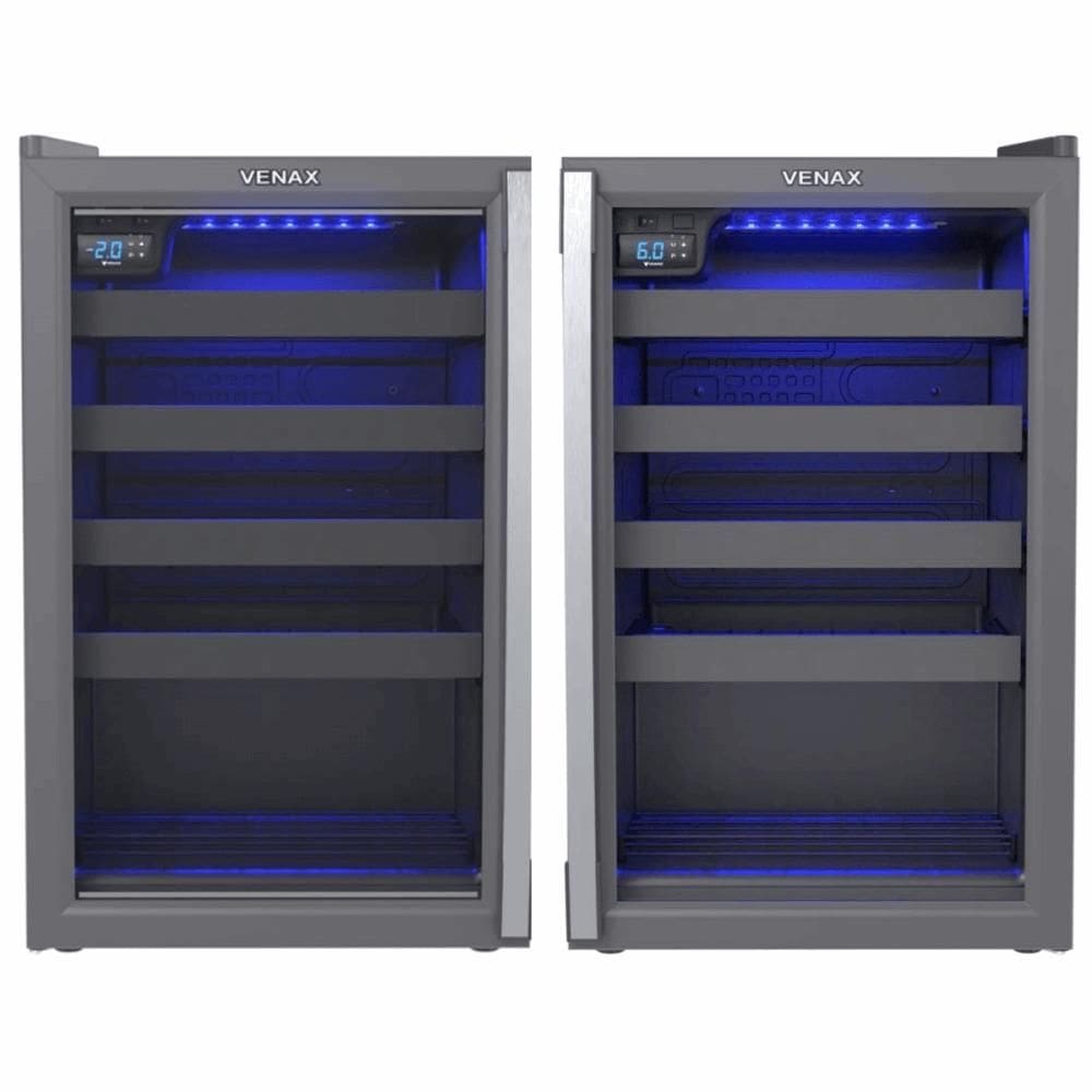 Conjunto Venax Expositora Champanheira Porta Invertida e Adega Piubella 100 Litros Grafite 127V