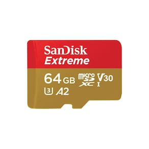 Cartão de memória SanDisk 64GB Extreme microSDXC UHS-I com adaptador