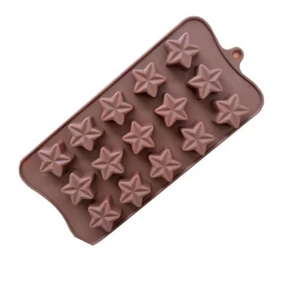 Molde Silicone Chocolate Bombom Estrelas Biscuit Fondant
