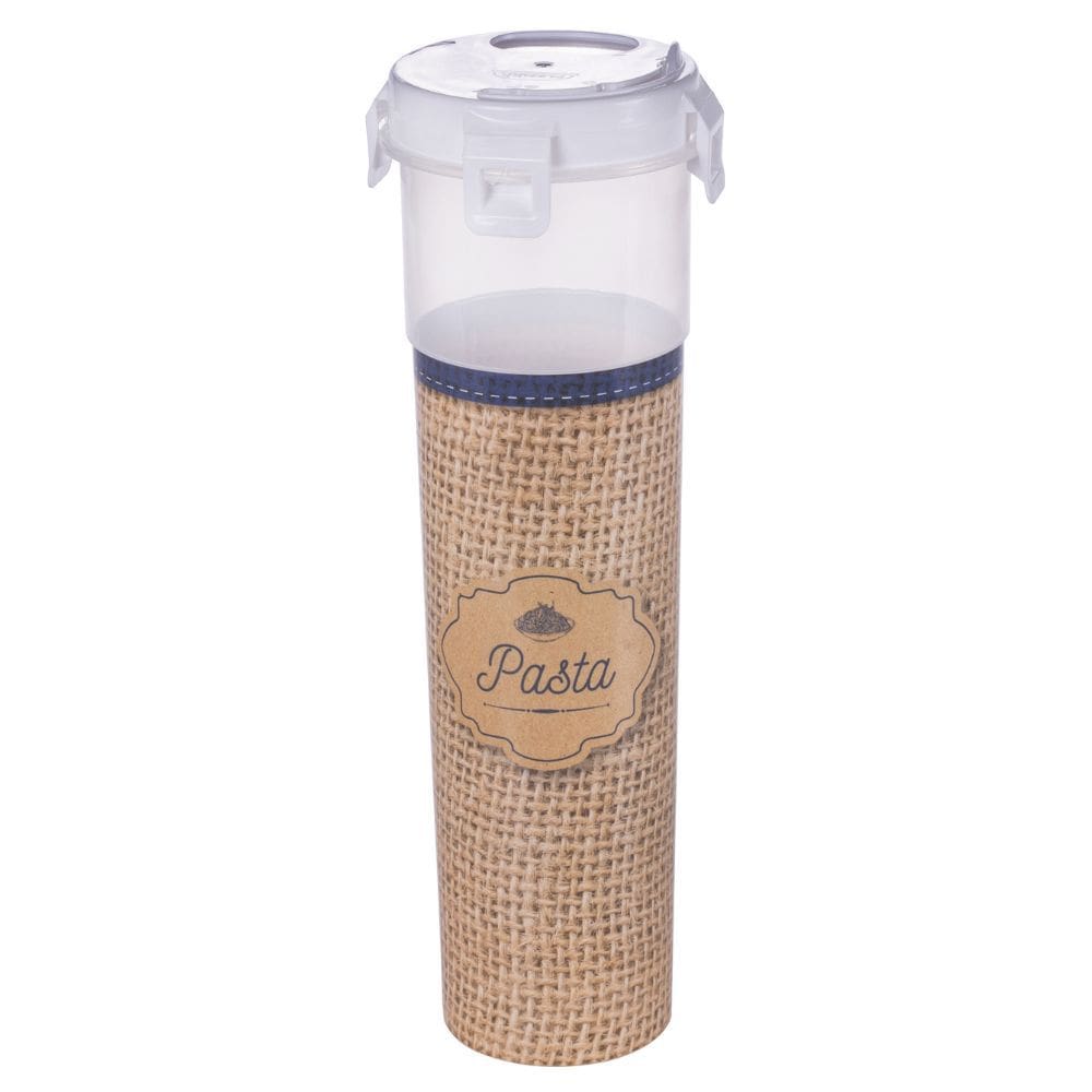 Porta espaguete com tampa dosadora decorado branco Plasutil ref. 6539