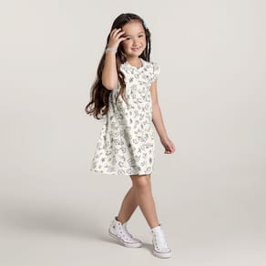 Vestido Em Malha Artesã Infantil Menina Brandili Natural
