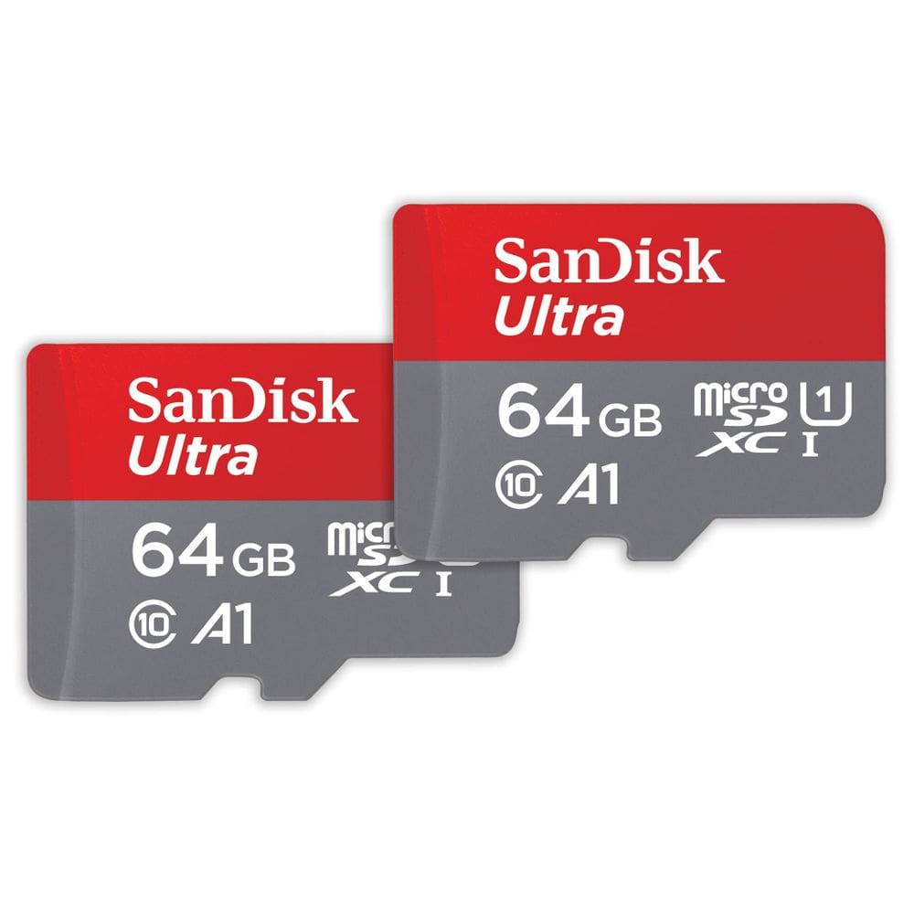 Cartão de memória SanDisk Ultra microSDXC 64GB, pacote com 2 unidades com adaptador