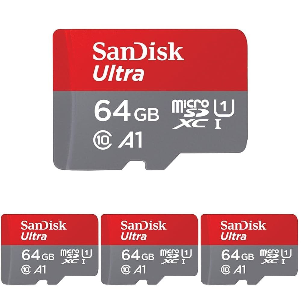 Cartão de memória SanDisk Ultra microSDXC 64GB UHS-I C10 A1 - pacote com 4