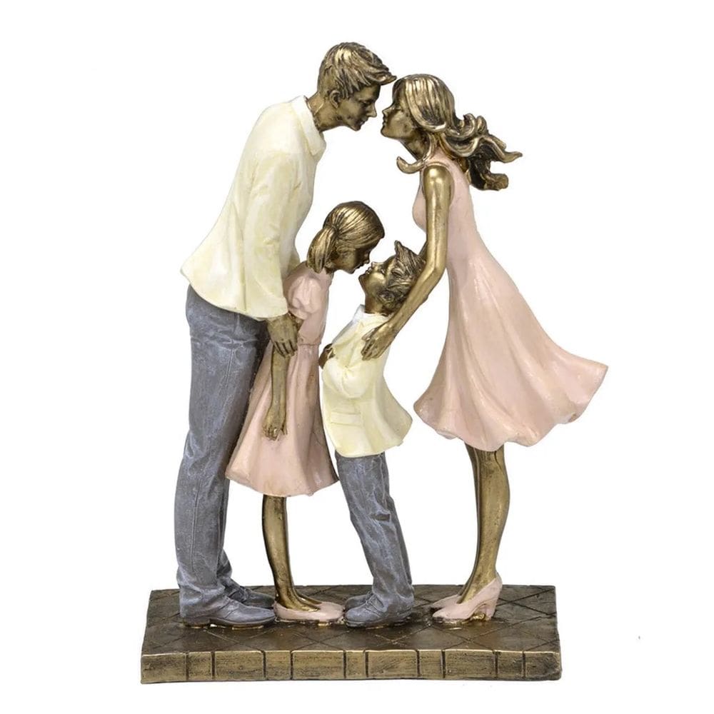 Familia Decorativa Amor Perfeito Em Resina
