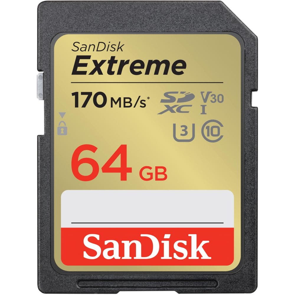 Cartão de memória SanDisk Extreme SDXC 64GB UHS-I C10, U3, V30