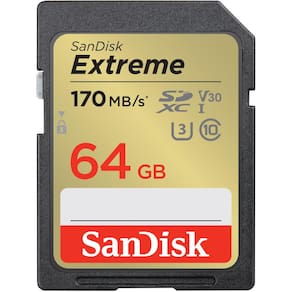 Cartão de memória SanDisk Extreme SDXC 64GB UHS-I C10, U3, V30