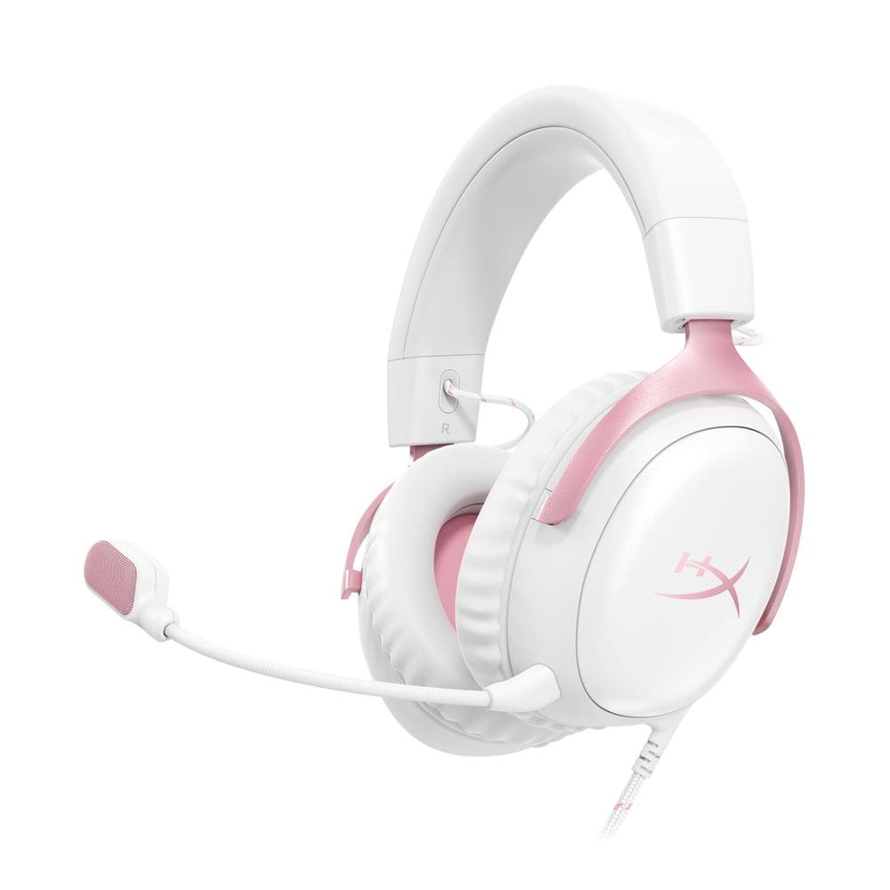 Fone de ouvido para jogos HyperX Cloud III com fio para PC PS5 Xbox Rosa