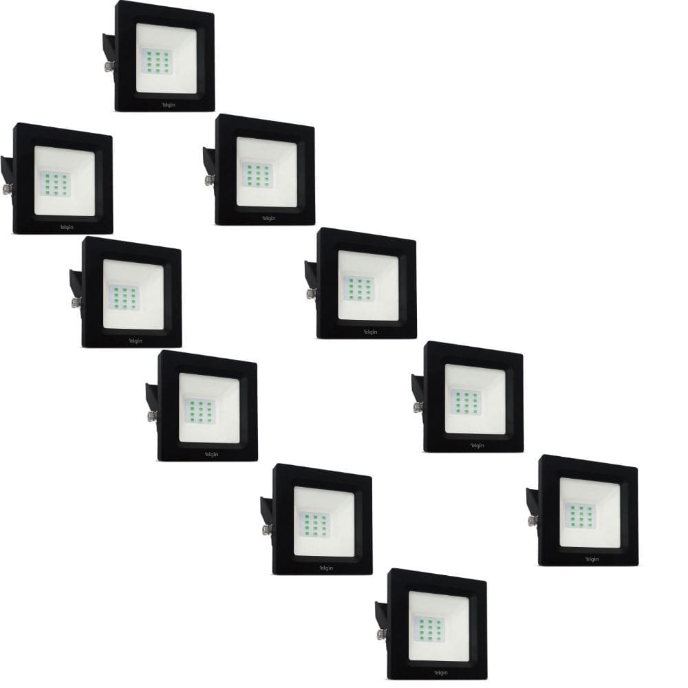 Kit 10 Projetor Led Elgin Refletor 10W 6500K Bivolt