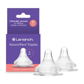 Bicos de mamadeira Lansinoh NaturalWave 3 ou mais meses, 2 unidades