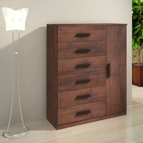 Cômoda Sapateira Multiuso Reforçada 1 Porta 6 Gavetas