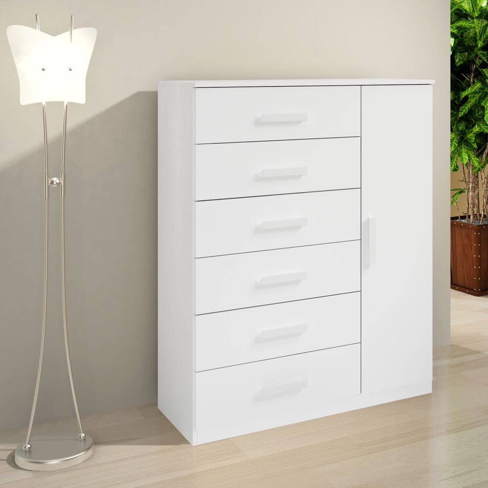 Cômoda Sapateira Multiuso Reforçada 1 Porta 6 Gavetas