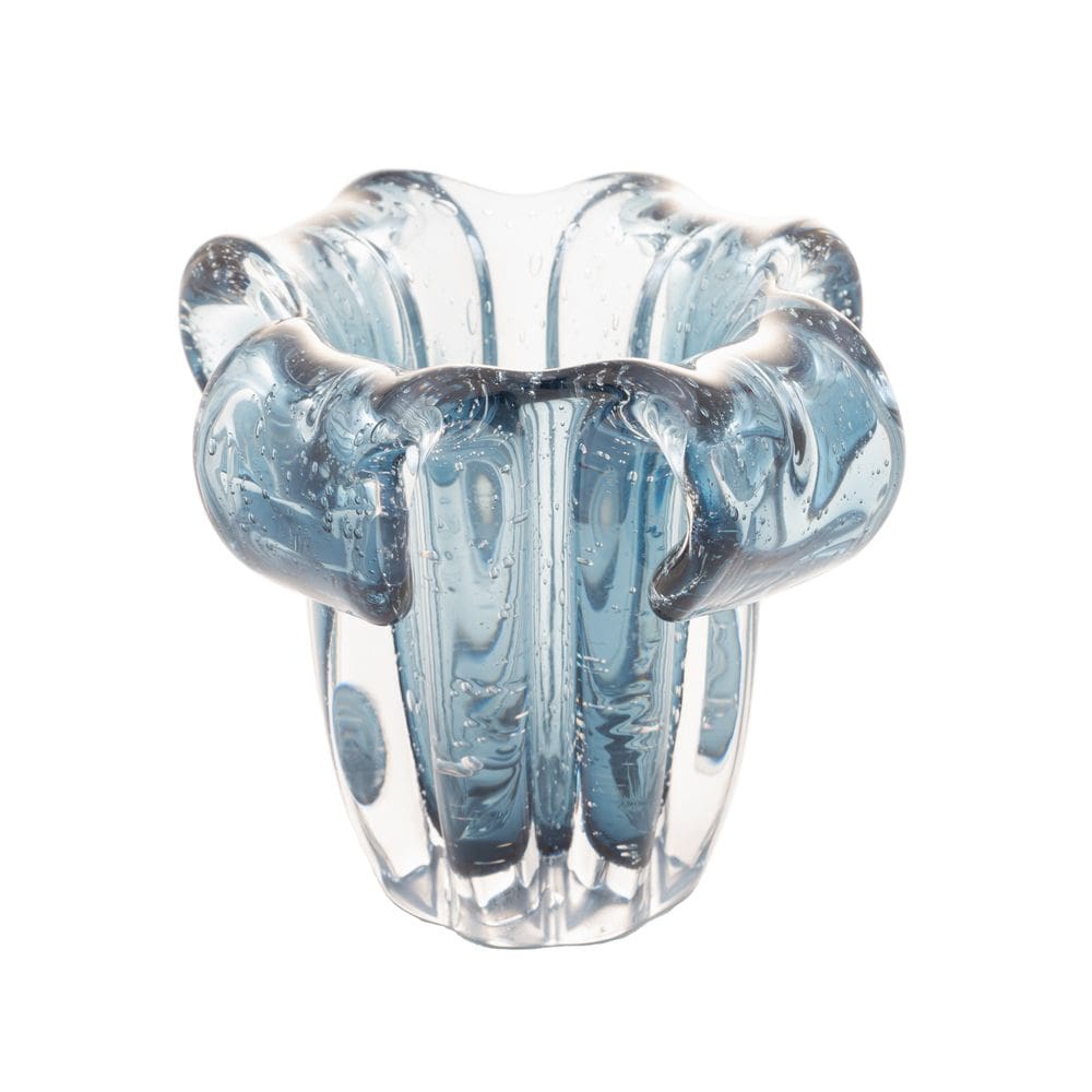 Vaso Decorativo de Vidro Murano Italy Azul 16x15cm Wolff