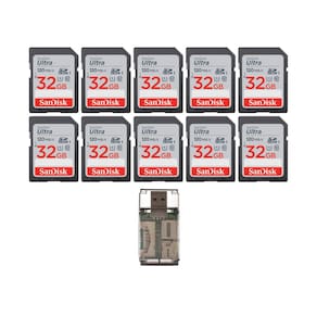 Cartão de memória SanDisk Ultra SDHC UHS-I 32GB com leitor USB x10
