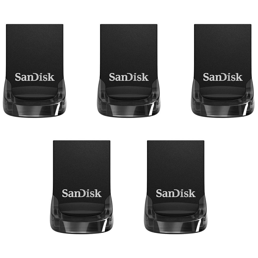 Unidade flash SanDisk Ultra Fit USB 3.1 de 64 GB (pacote com 5)