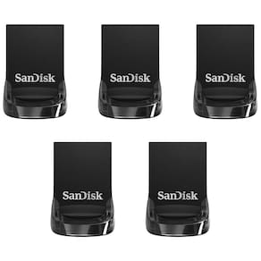 Unidade flash SanDisk Ultra Fit USB 3.1 de 64 GB (pacote com 5)