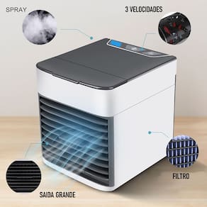 Ar Condicionado Portátil Arctic Air Cooler Umidificador Climatizador Luz LED 7 Cores RGB