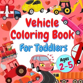 Veículo de livro de colorir para crianças de 2 a 5 anos com dia dos namorados