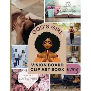 Livro de clip-art God`s Girl Vision Board com mais de 300 imagens para mulheres