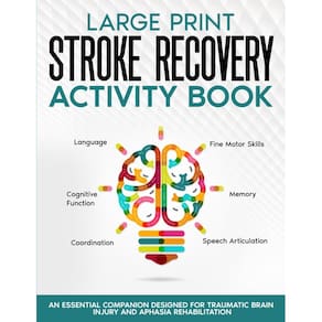 Livro de atividades: Stroke Recovery, letras grandes, Traumatic Brain