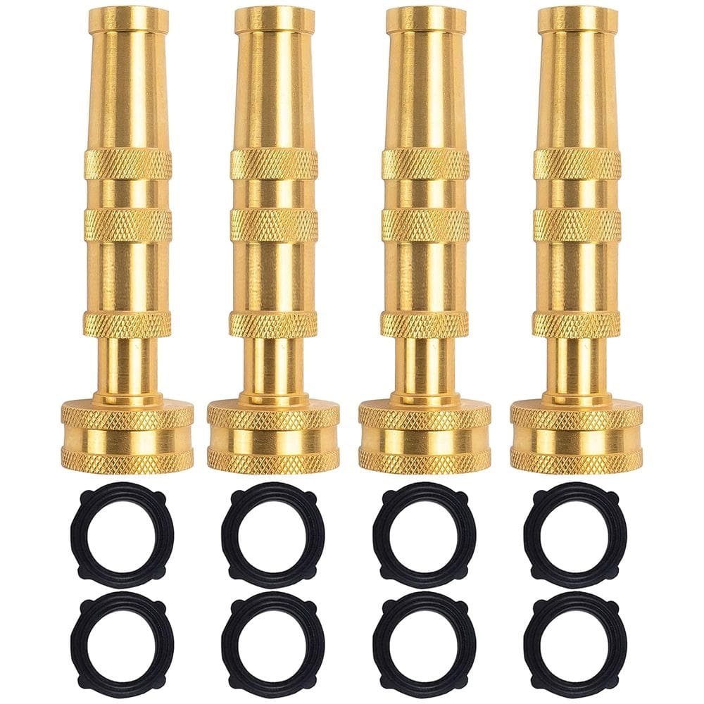 Bocal de mangueira Hourleey Adjustable Twist 4 em latão pesado