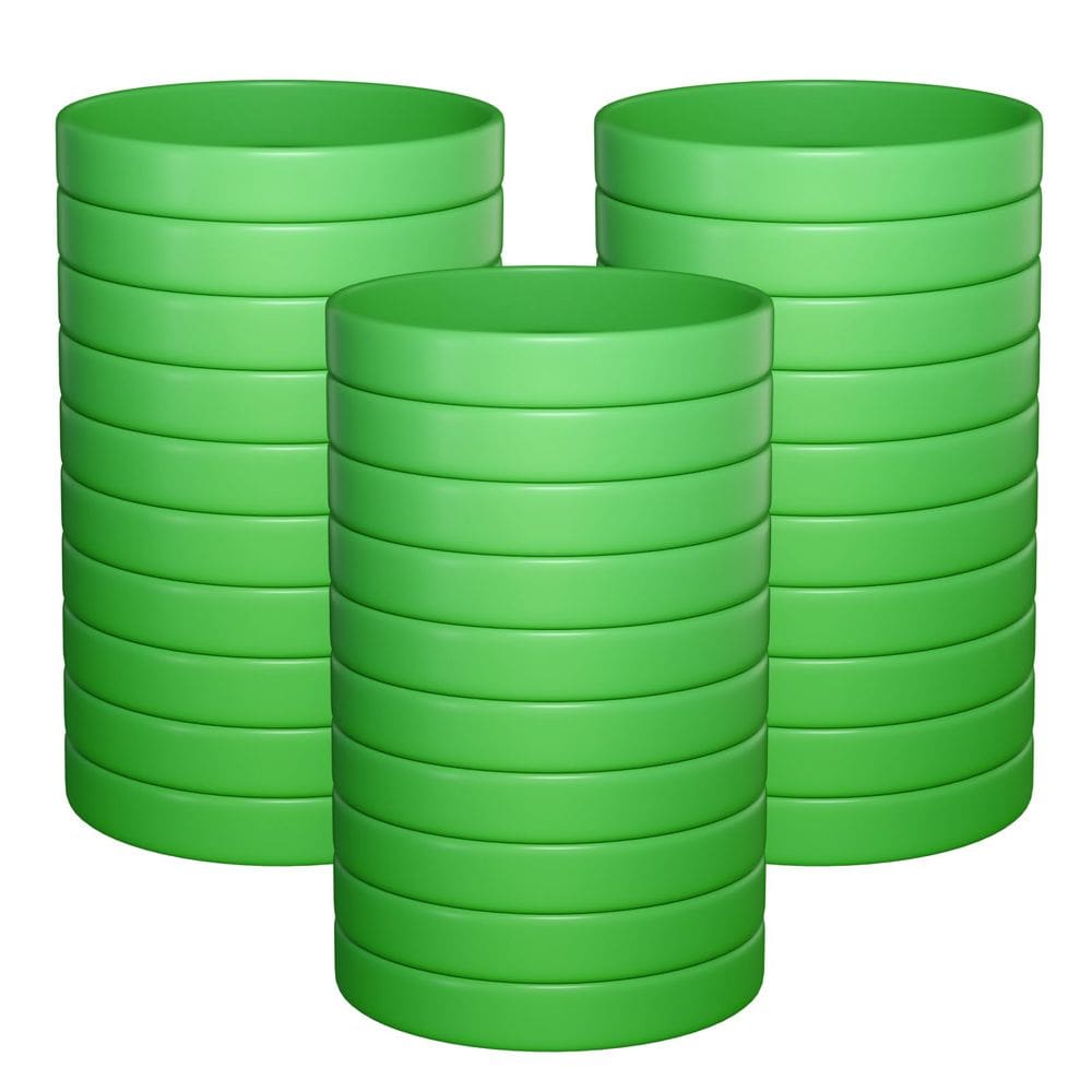 Pulseiras de borracha Morcheiong Green Silicone 100 unidades