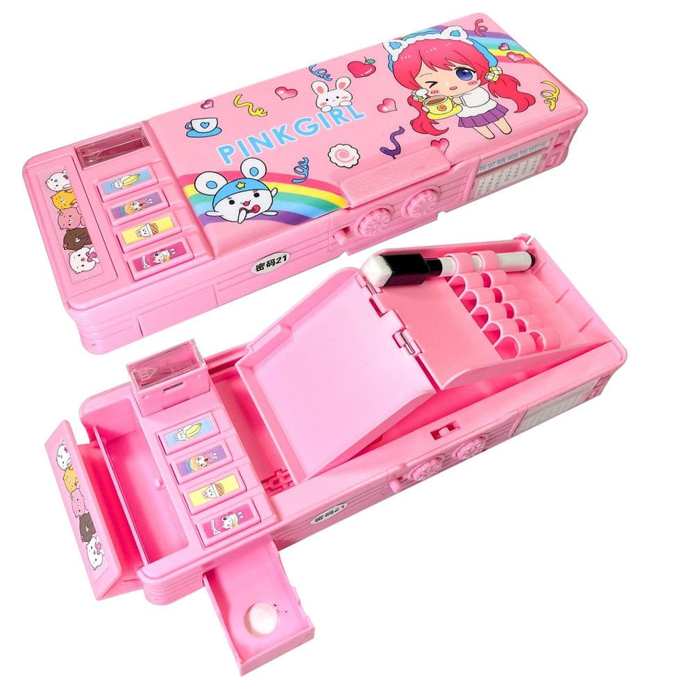 Estojo de lápis LilyBeauty Pop Up Multifuncional para crianças rosa