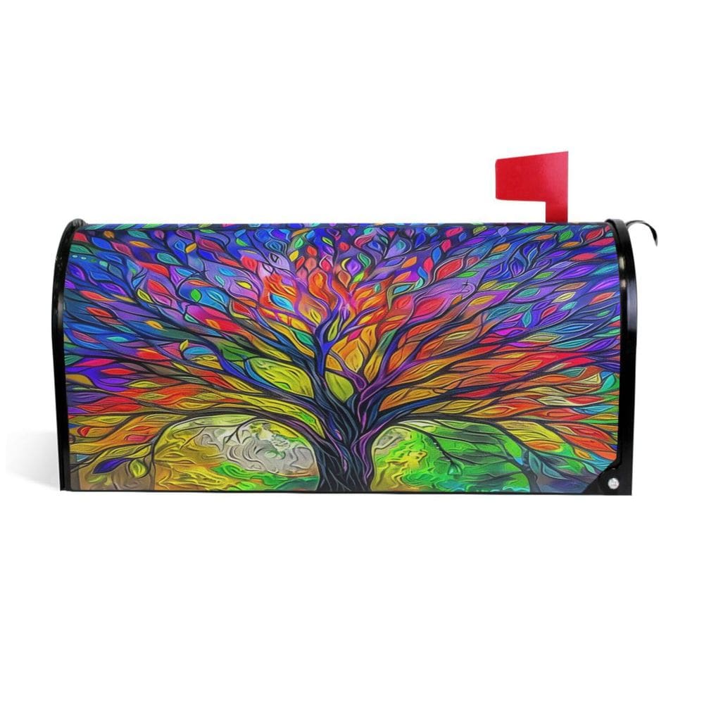 Tampa de caixa de correio Wamika Rainbow Tree of Life, tamanho padrão