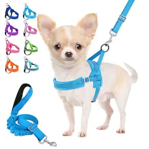 Conjunto de arnês e coleira para cães Lukovee Soft Acolchoado para cães pequenos