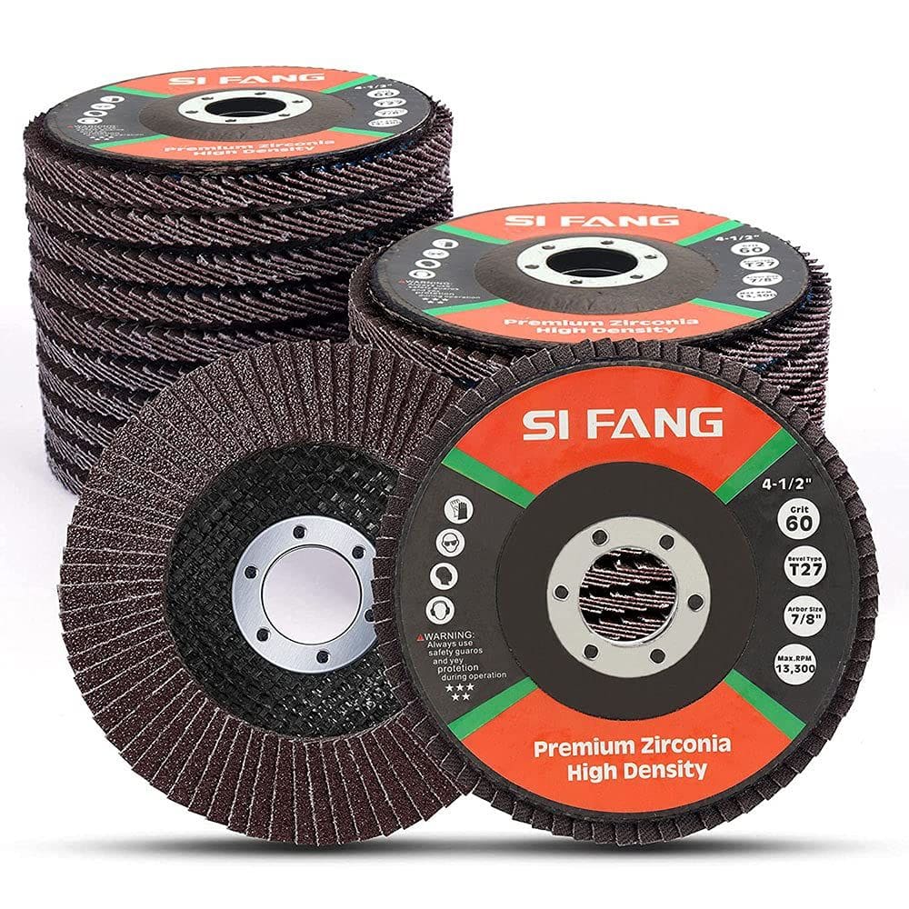 Discos de aba SI FANG 60 Grit 115 mm de óxido de alumínio, pacote com 10