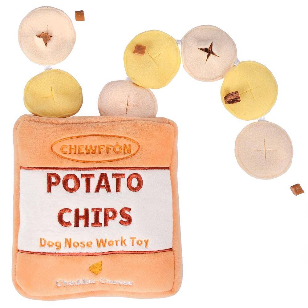 Brinquedo de quebra-cabeça para enriquecimento de cães CHEWFFON Rustle Potato Chips